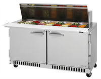 Turbo Air PRO Series 60-Inch Front Breathing Mega Top Refrigerated Sandwich/Salad Prep Table, 2 Doors, 24-Pan Opening
