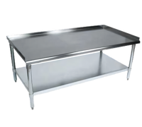 BK Resources Stainless Steel Equipment Stand with 3-Sided 2-Inch Riser and Adjustable Undershelf, 61 x 30 x 26 Inches