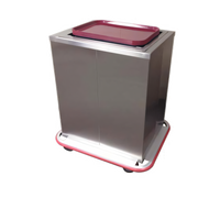 Carter-Hoffmann 2-Stack Enclosed Mobile Tray Dispenser for 15 x 20 Trays, Stainless Steel