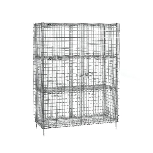 Product image #1 for Metro Super Erecta Stationary Chrome-Plated Open Wire Security Cage with 2 Intermediate Shelves