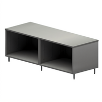 BK Resources CST-3096 96-Inch Stainless Steel Chef Table with Open Front Cabinet Base