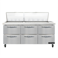 Continental Refrigerator Mighty Top SW72N27M-D 72 Inch Three-Section Refrigerated Sandwich Unit with Drawers