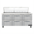Thumbnail image #1 for Continental Refrigerator Mighty Top SW72N27M-D 72 Inch Three-Section Refrigerated Sandwich Unit with Drawers