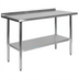 Thumbnail image #1 for Flash Furniture 48-Inch x 24-Inch Stainless Steel Prep and Work Table with 1.5-Inch Backsplash and Undershelf