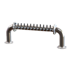Thumbnail image #1 for Perlick Corporation 4064-8R Countertop Pass-Thru Draft Beer Tower, Glycol-Cooled, 8-Faucet, Stainless Steel, Right Beer Leads