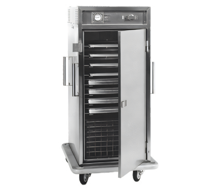 Product image #1 for Carter-Hoffmann ST1820 Heated Full-Height Satellite Transport Cart, 12 Tray / 24 Pan Capacity, Stainless Steel