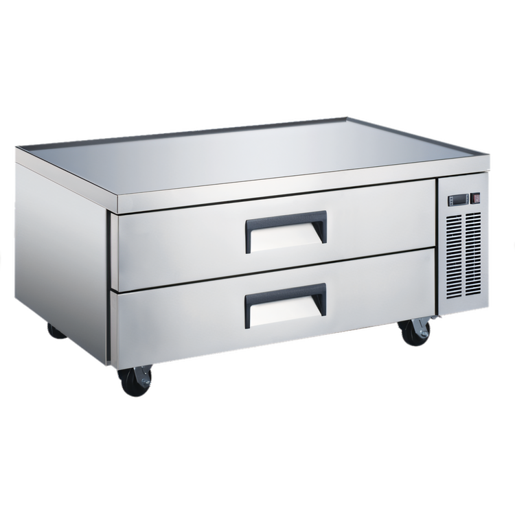 Product image #1 for Black Diamond 2-Drawer Refrigerated Chef Base, 51-3/4" Wide, V-Edge Stainless Steel Top, Side-Mounted Self-Contained Refrigeration