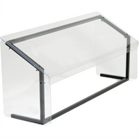 Carlisle Portable Free-Standing Single-Sided Sneeze Guard, 73-1/4 Inch, Black Aluminum Frame