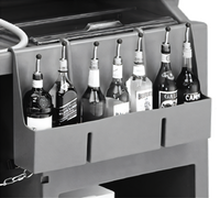 Cambro 7-Bottle Single Hang-On Plastic Speed Rail for 650/730 Cambar Series, Dark Brown