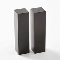 American Metalcraft 3 oz. Stainless Steel Salt and Pepper Shaker Set with Satin Black Finish