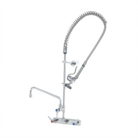 T&S Brass EasyInstall Wall-Mount Workboard Pre-Rinse Add-On Faucet with 12-Inch Swing Nozzle