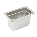 Thumbnail image #2 for Sapphire Manufacturing SM-STP904 1/9 Size Solid Steam Table Pan, 4" Deep, 24 Gauge, 18/8 Stainless Steel