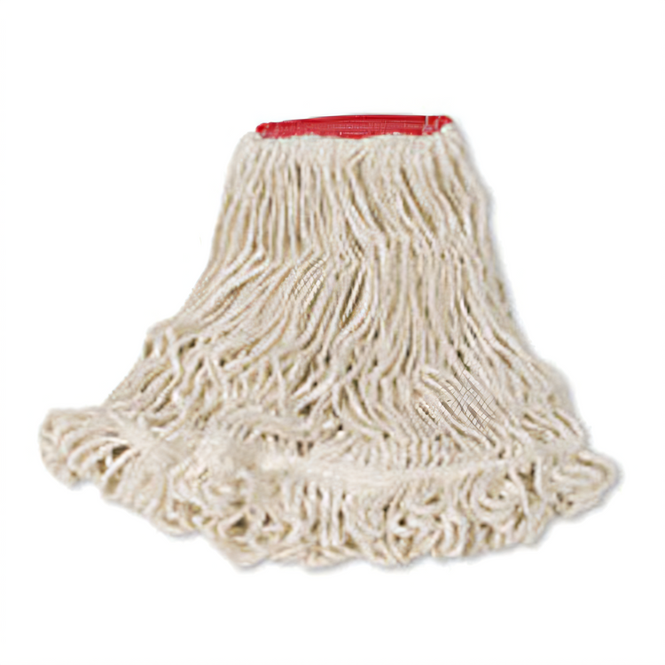Product image #1 for Super Stitch Large 4-Ply Cotton/Synthetic Blend Looped-End Mop Head, White, 1-Inch Headband