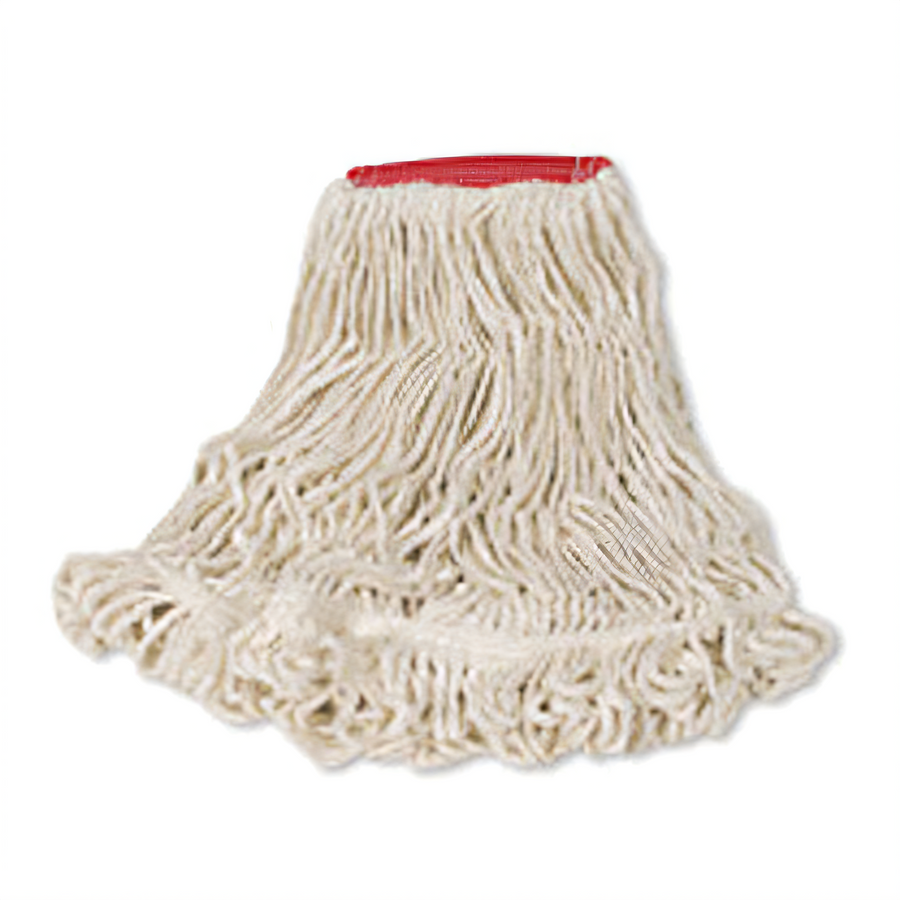 Product image #1 for Super Stitch Large 4-Ply Cotton/Synthetic Blend Looped-End Mop Head, White, 1-Inch Headband
