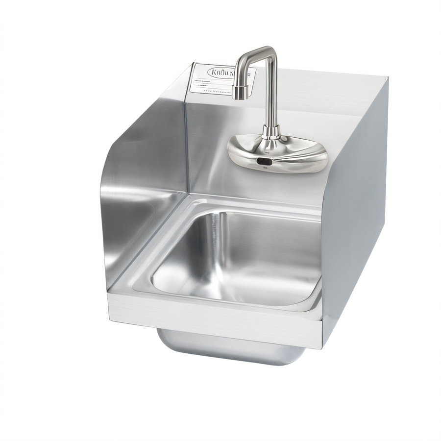 Product image #1 for Krowne Wall-Mounted Stainless Steel Hand Wash Sink with Electronic Faucet and 9 x 11 x 5 Inch Bowl