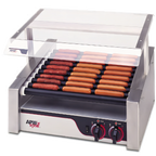 Thumbnail image #1 for APW Wyott (Middleby) X*PERT HRS-31S Countertop Slanted Hot Dog Roller Grill with 10 Non-Stick Rollers, Stainless Steel Exterior
