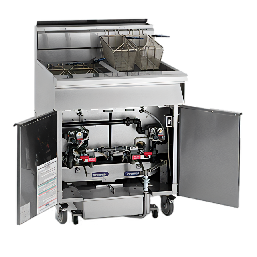 Product image #1 for Imperial IFSSP650-OP-C Six-Battery Gas Floor Fryer with Built-In Space Saver Filter System