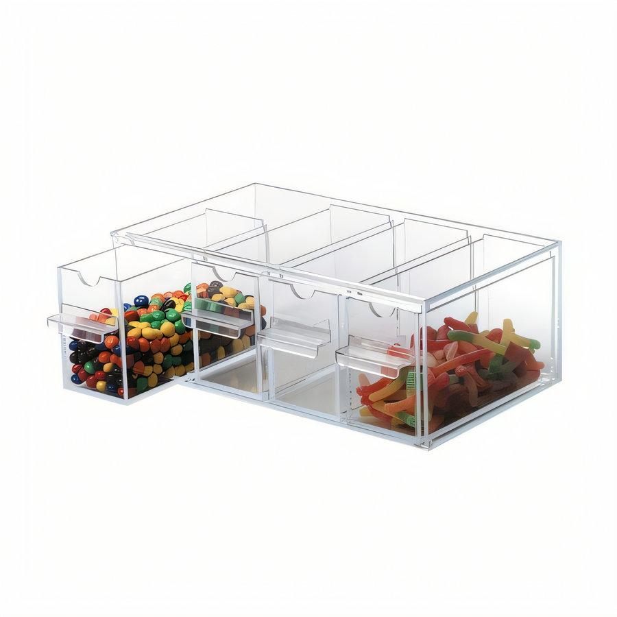 Product image #1 for Dispense-Rite TD-4 4-Section Clear Acrylic Topping Dispenser