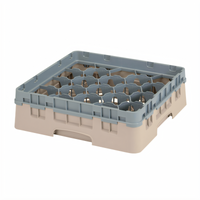 Camrack® Full-Size 20-Compartment Glass Rack with Soft Gray Extender, Beige