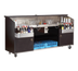 Thumbnail image #1 for Regency Supreme 95-3/4 Inch Wide Black Portable Bar with 2 Ice Bins, Bottle Storage and Stainless Steel Work Top
