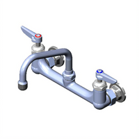 T&S Brass Wall Mount Pantry Mixing Faucet with 6-Inch Swing Nozzle, 8-Inch Centers