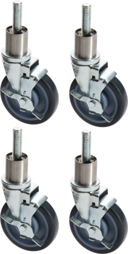 Product image #1 for Vulcan Set of 4 Adjustable Shelf Casters with 2 Locking Casters