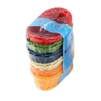 Crestware 9 x 6 x 3 Oval Fast Food Basket Set, Assorted 6-Color Woven Polypropylene