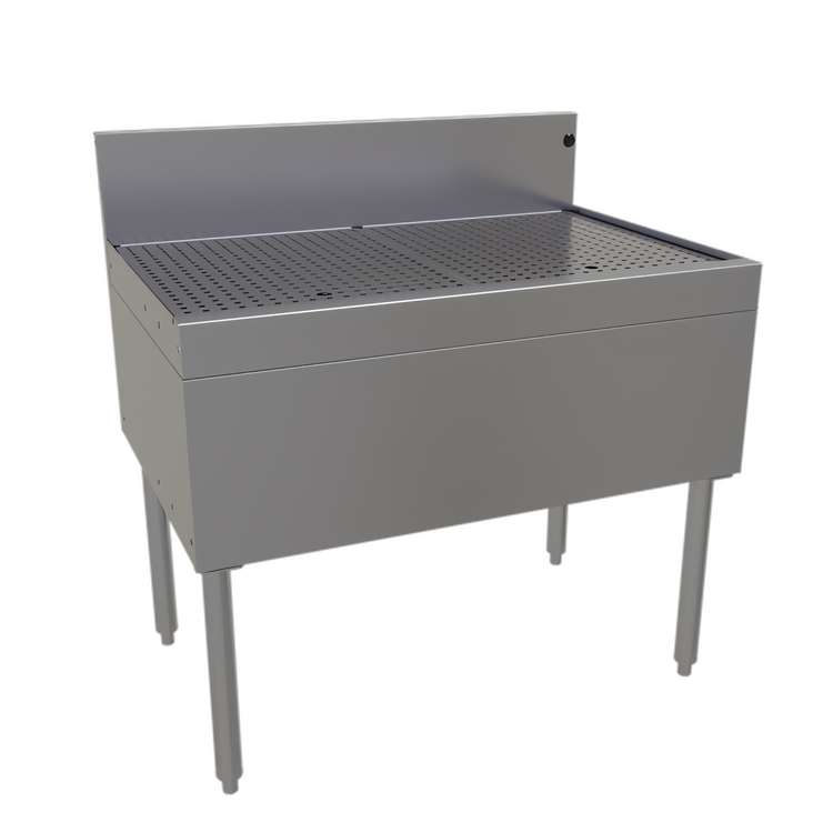 Product image #1 for Glastender 36-Inch Freestanding Stainless Steel Underbar Drainboard with Removable Perforated Insert