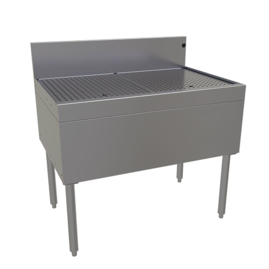 Product image #1 for Glastender 36-Inch Freestanding Stainless Steel Underbar Drainboard with Removable Perforated Insert
