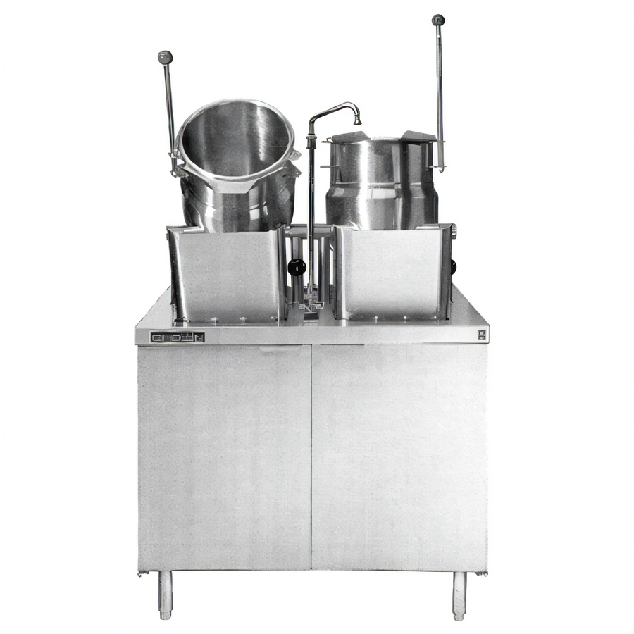 Product image #1 for Crown EMT-6-6 Electric Dual 6-Gallon Tilting Kettle & Cabinet Assembly