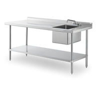 Steel Works Stainless SWSTM-3060WS-R-316 Stainless Steel Prep Tables