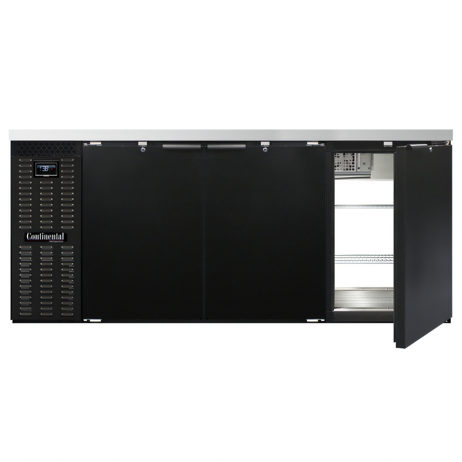 Product image #1 for Continental Refrigerator BB79NPT 79" Pass-Thru Refrigerated Back Bar Cooler with 6 Solid Doors