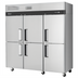 Thumbnail image #1 for Turbo Air M3 Three-Section Reach-In Freezer, 65.6 Cu. Ft., Six Half-Hinged Solid Doors, Top-Mount Self-Contained, Stainless Steel