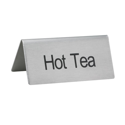 Product image #1 for Winco Hot Tea Stainless Steel Beverage Tent Sign