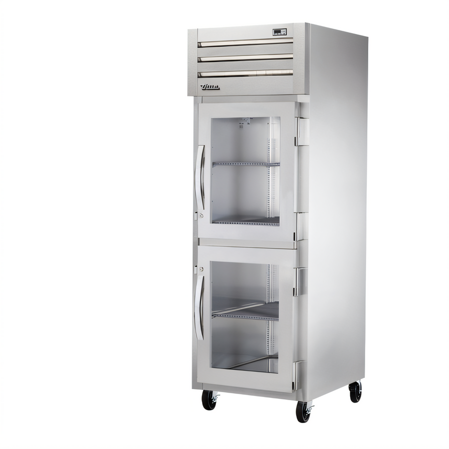 Product image #1 for True SPEC SERIES One-Section Reach-In Refrigerator with Two Half-Height Glass Swing Doors, Top-Mounted Self-Contained Refrigeration