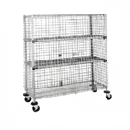 Thumbnail image #1 for Metro Super Erecta SEC33EC Mobile Chrome-Plated Wire Security Cage, No Intermediate Shelves, 40-3/4 x 21-1/2 x 68-1/2 Inches