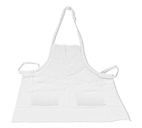 Crestware Two-Pocket Bib Apron, Cotton/Poly Twill, 25-1/2 x 29 Inches, White