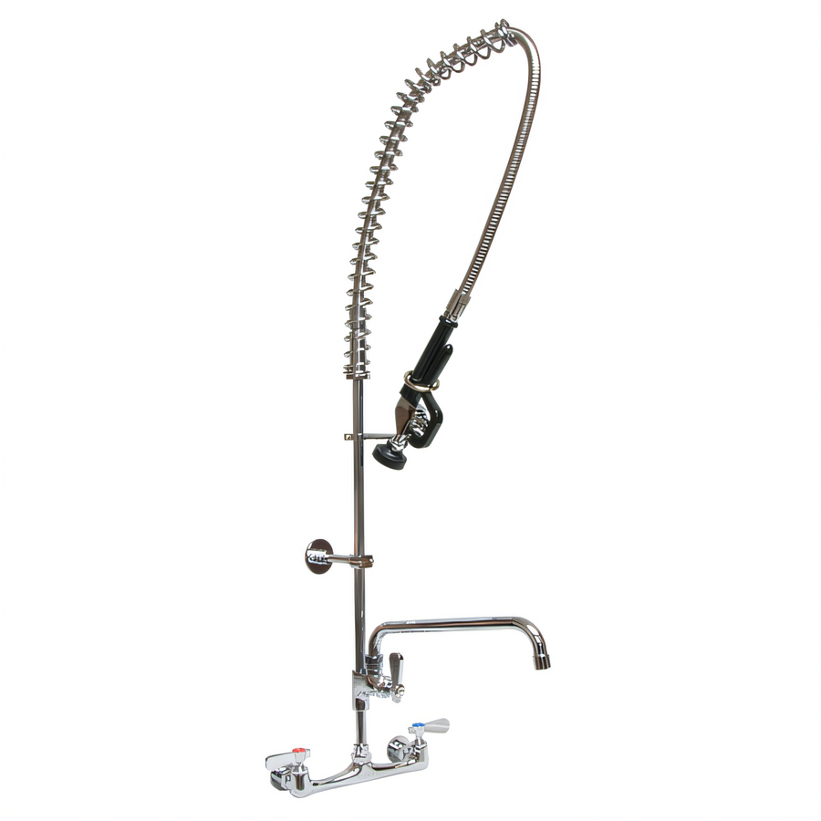 Product image #1 for BK Resources WorkForce 8-Inch Splash Mount Pre-Rinse Assembly with 10-Inch Add-On Faucet