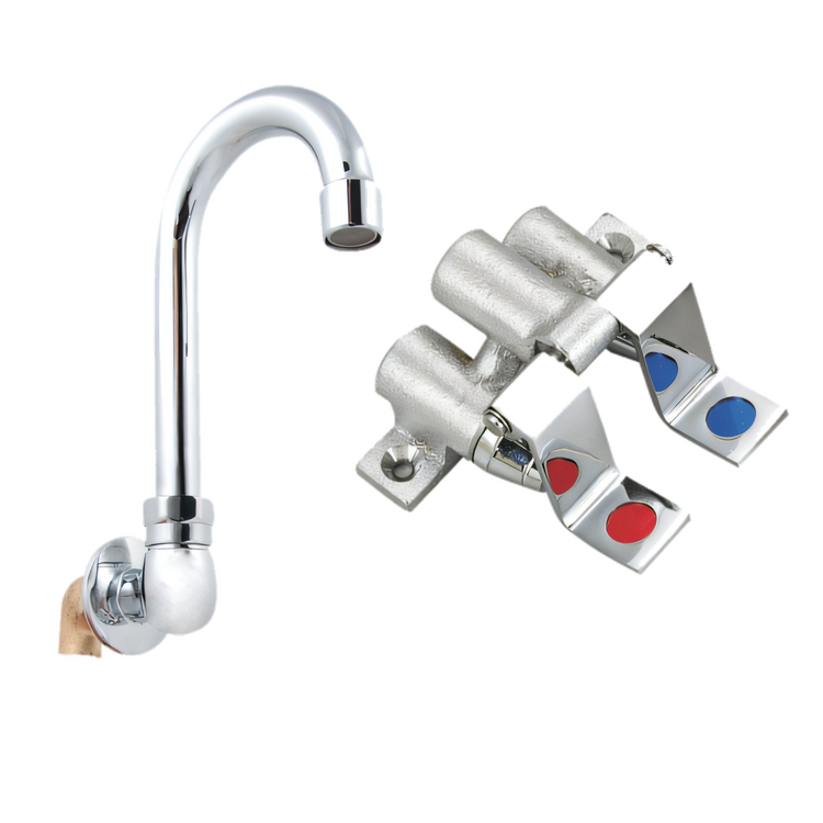 Product image #1 for John Boos Low-Lead Foot Valve with 3-1/2 Inch Gooseneck Spout for Hand Sink