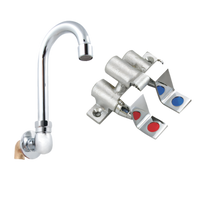 John Boos Low-Lead Foot Valve with 3-1/2 Inch Gooseneck Spout for Hand Sink