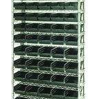Thumbnail image #1 for Quantum WR12-106CO Conductive Stationary Bin Wire Shelving System, 36"W x 24"D x 74"H, 12 Shelves, 55 Bins, Chrome Plated