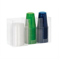 Horizontal 3-Section Clear Acrylic Countertop Lid, Cup & Straw Organizer