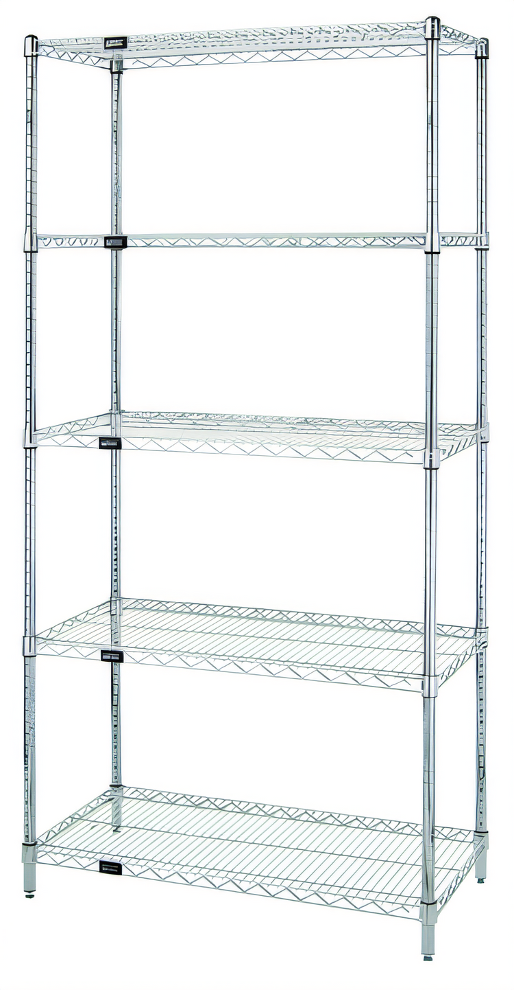 Product image #1 for Quantum 48-Inch x 30-Inch x 74-Inch Stationary 5-Shelf 304 Stainless Steel Wire Shelving Starter Kit