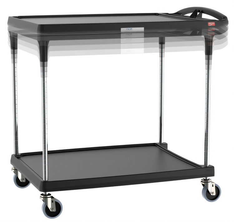 Product image #1 for Metro myCart Plus Series 2-Shelf Black Polymer Adjustable-Height Utility Cart