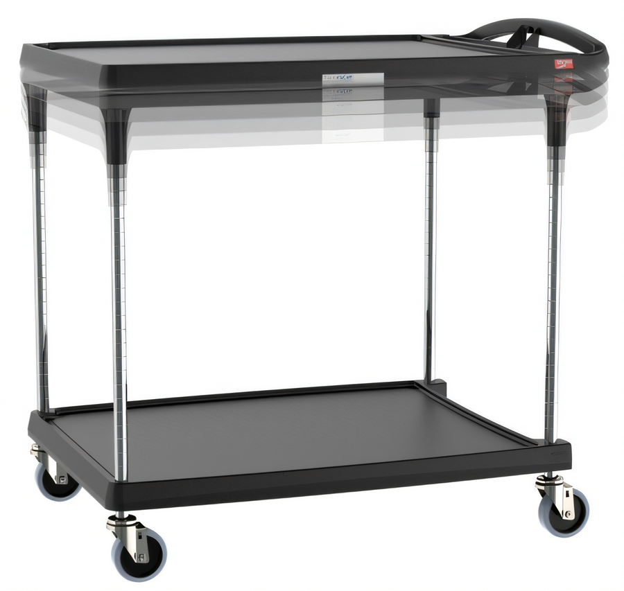 Product image #1 for Metro myCart Plus Series 2-Shelf Black Polymer Adjustable-Height Utility Cart