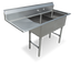 Thumbnail image #1 for 52.5-Inch Two-Compartment Stainless Steel Sink with 18-Inch Left Drainboard and Legs