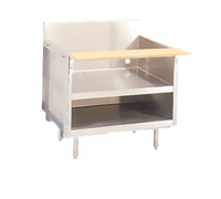 La Rosa 66-Inch x 30-Inch Stainless Steel Equipment Stand with Open Cabinet Base and Richlite Cutting Board