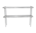 Thumbnail image #1 for Advance Tabco Table-Mounted Double Stainless Steel Overshelf with 34-Inch Adjustable Chrome Posts, 144
