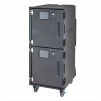 Cambro Pro Cart Ultra Electric Hot/Cold Food Pan Carrier, Bottom-Heated/Top-Cold, 2-Compartment Floor Model