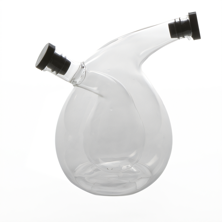 Product image #1 for American Metalcraft Dual-Chamber Oil & Vinegar Cruet, Clear Hand-Blown Glass, 16 oz.